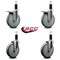 Service Caster 6'' Gray Poly Swivel 1-1/4'' Expanding Stem Caster Set 2 Total Lock Brakes, 4PK SCC-EXTTL20S614-PPUB-2-S-2-114 - alternate 2